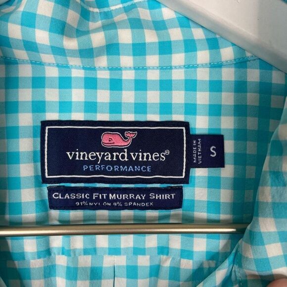 Vineyard Vines Men's Murray Button Down Shirt Classic Fit Plaid Blue White Small - Picture 3 of 5